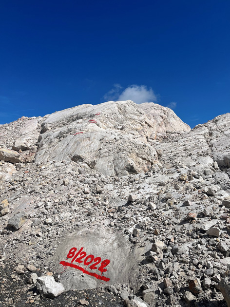 Hallstätter Gletscher 2022. Dokumentiert von Mitarbeitern der ANISA, Verein für alpine Forschung, 2020