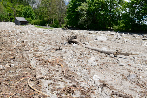 Mure überdeckt bronzezeitliche Kulturschichten in Wörschach (Ennstal, Steiermark) Foto: Franz Mandl, ANISA 2014)